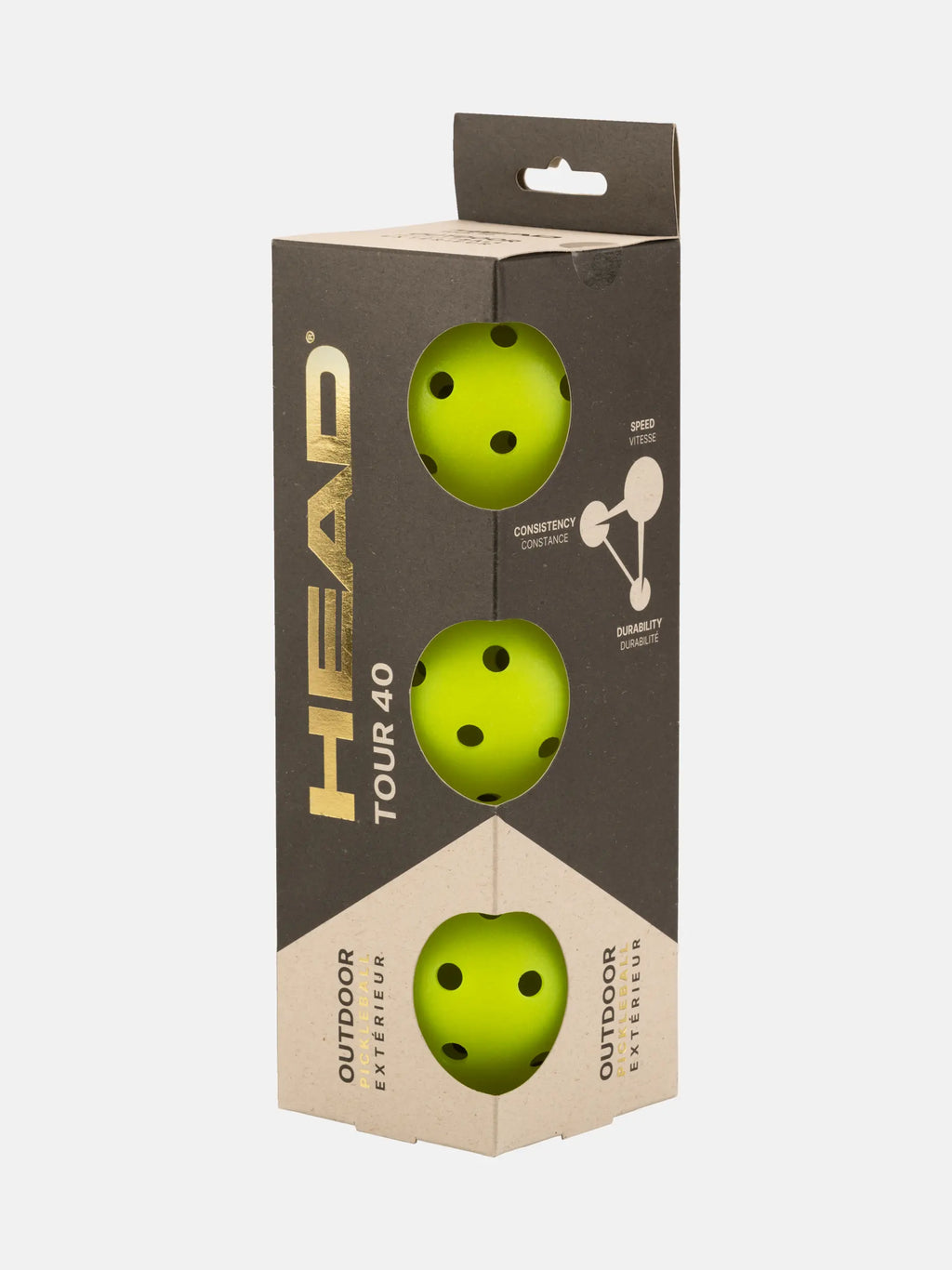 HEAD Tour 40 Pickleballs - 3 Ball Pack