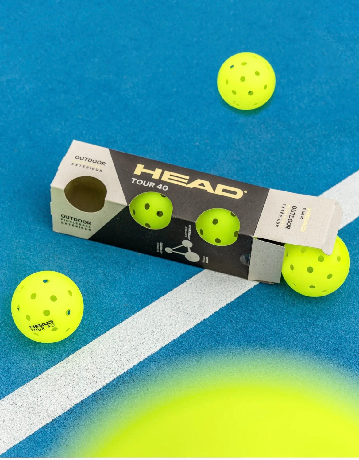 HEAD Tour 40 Pickleballs - 3 Ball Pack
